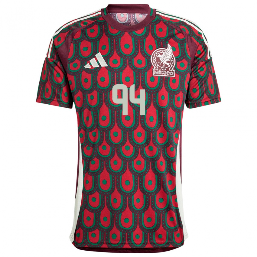 Hombre Camiseta México Melany Villeda #94 Granate 1ª Equipación 24-26 La Camisa