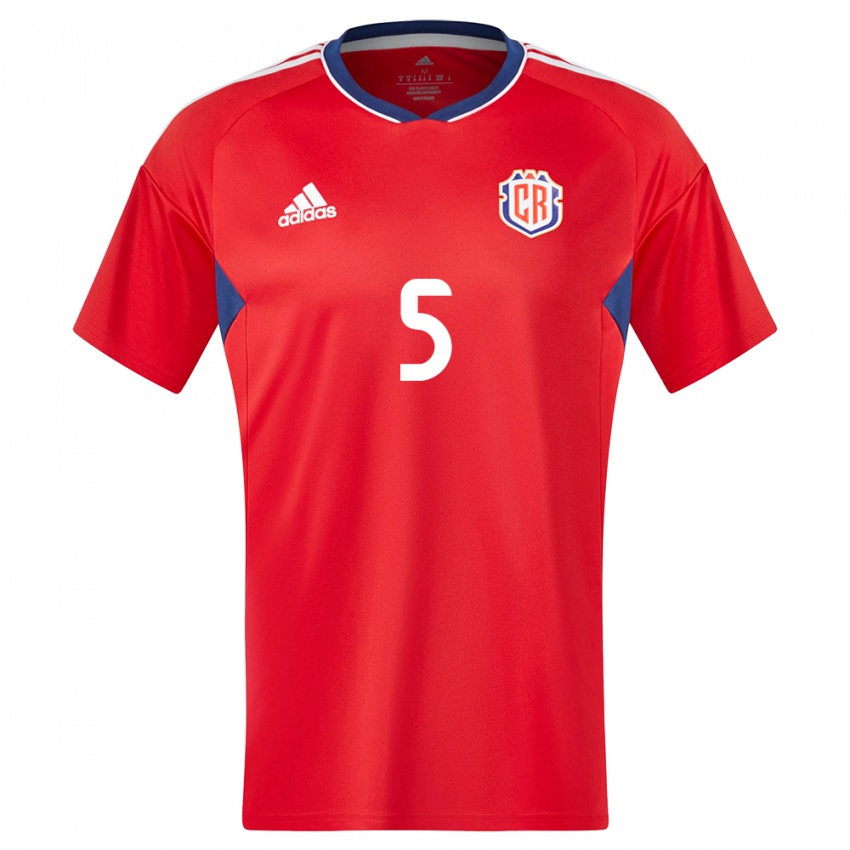 Hombre Camiseta Costa Rica Santiago Van Der Putten #5 Rojo 1ª Equipación 24-26 La Camisa