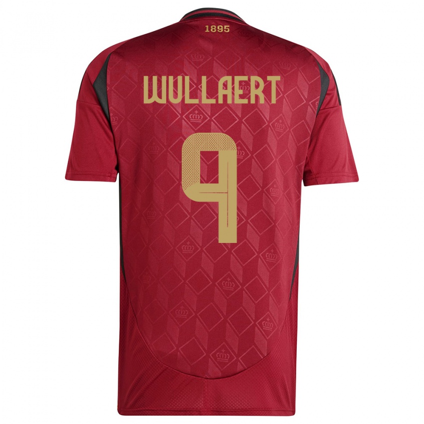 Hombre Camiseta Bélgica Tessa Wullaert #9 Borgoña 1ª Equipación 24-26 La Camisa