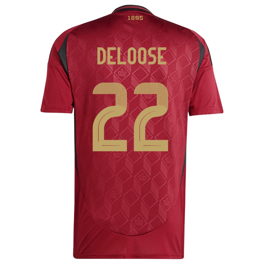 Hombre Camiseta Bélgica Laura Deloose #22 Borgoña 1ª Equipación 24-26 La Camisa