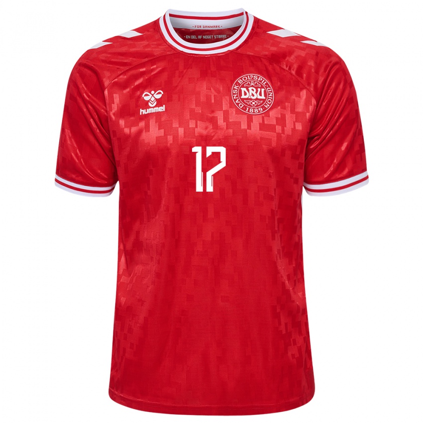 Hombre Camiseta Dinamarca Victor Kristiansen #17 Rojo 1ª Equipación 24-26 La Camisa