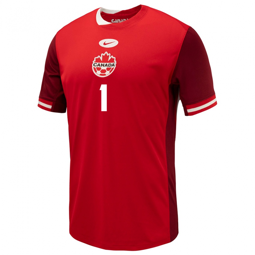 Hombre Camiseta Canadá Kailen Sheridan #1 Rojo 1ª Equipación 24-26 La Camisa