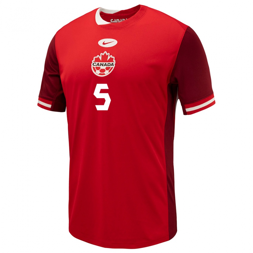 Hombre Camiseta Canadá Joel Waterman #5 Rojo 1ª Equipación 24-26 La Camisa