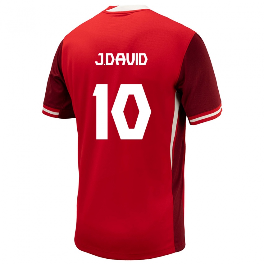 Hombre Camiseta Canadá Jonathan David #10 Rojo 1ª Equipación 24-26 La Camisa