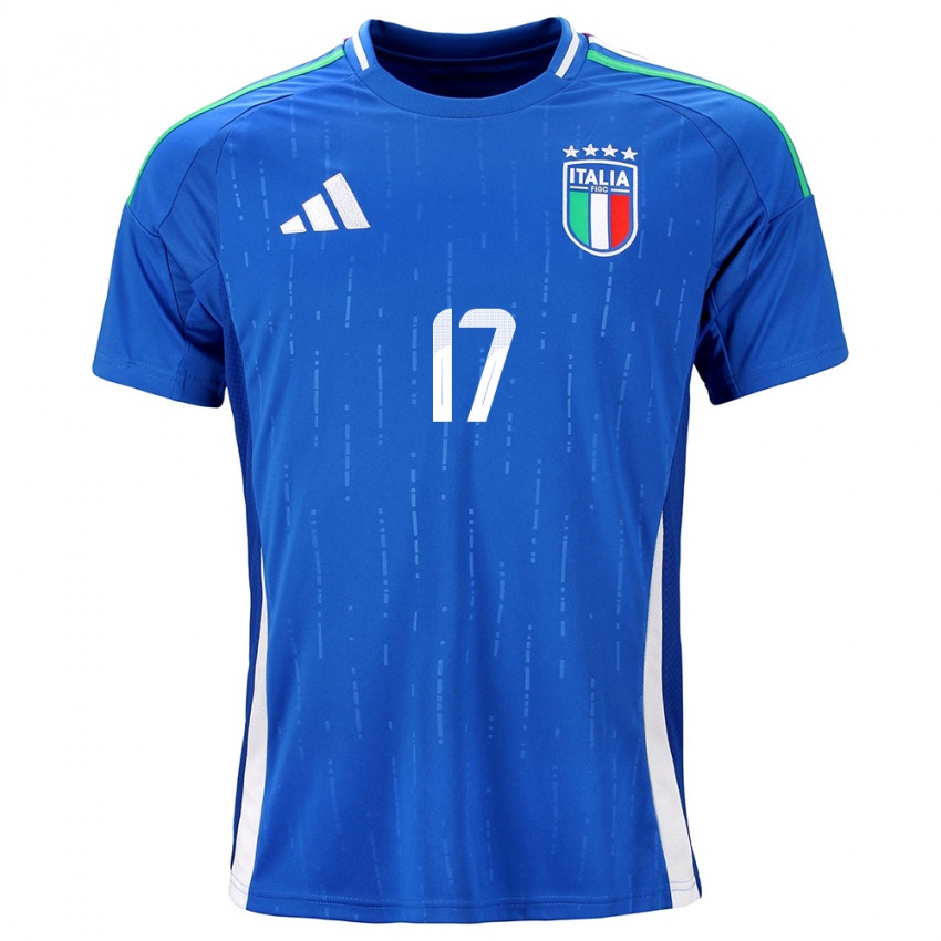 Hombre Camiseta Italia Aaron Ciammaglichella #17 Azul 1ª Equipación 24-26 La Camisa