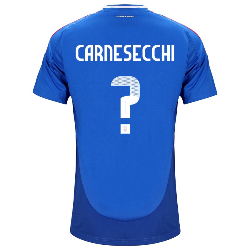 Hombre Camiseta Italia Marco Carnesecchi #0 Azul 1ª Equipación 24-26 La Camisa