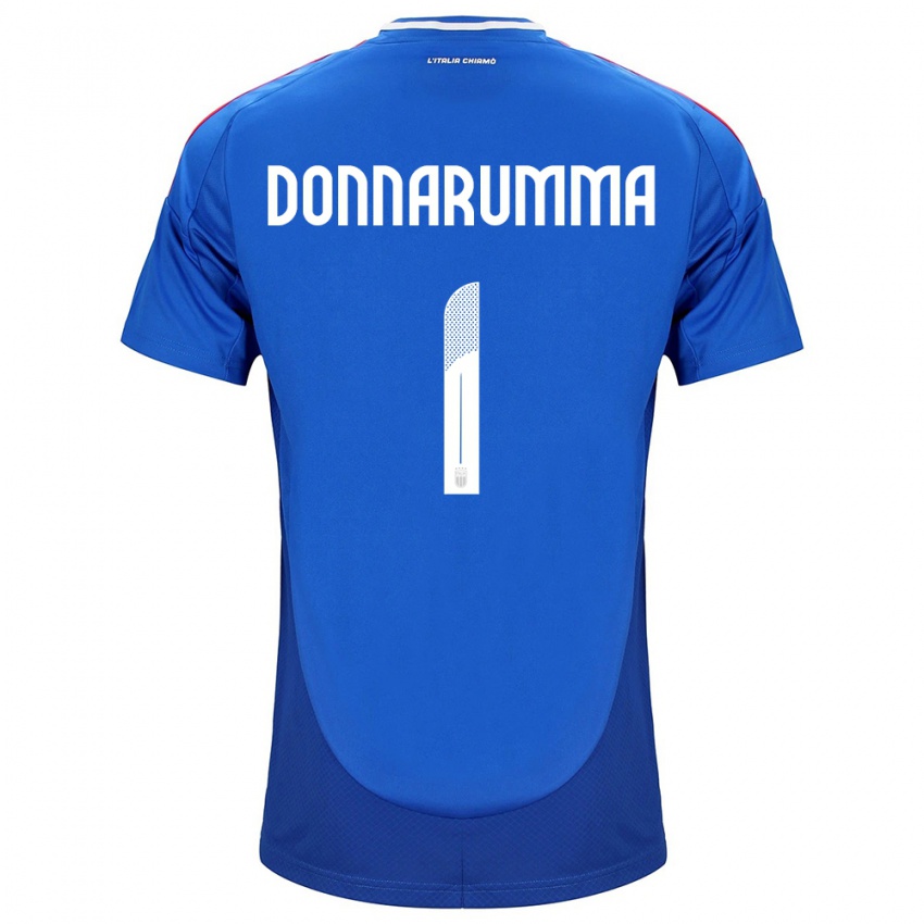 Hombre Camiseta Italia Gianluigi Donnarumma #1 Azul 1ª Equipación 24-26 La Camisa