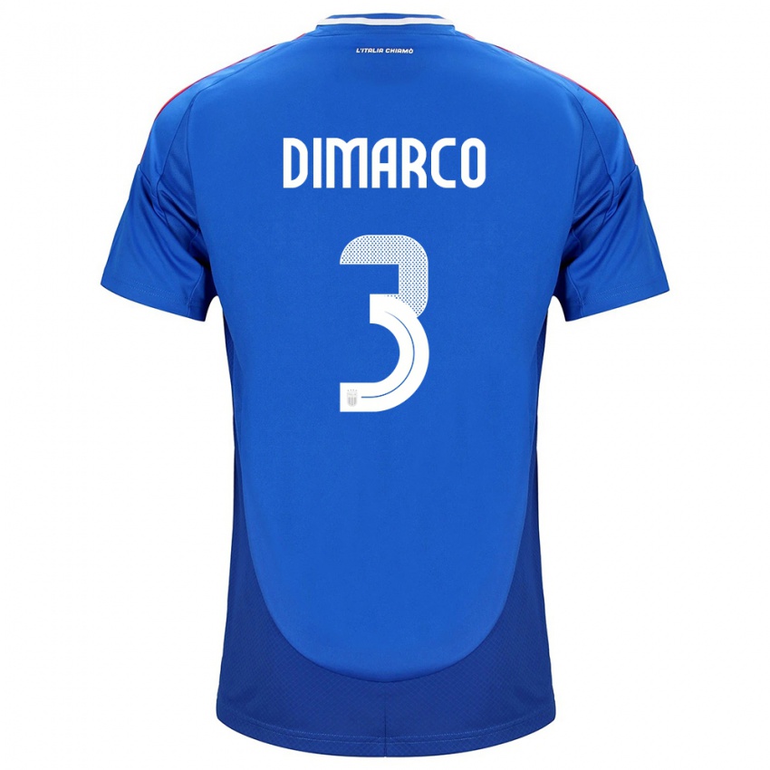 Hombre Camiseta Italia Federico Dimarco #3 Azul 1ª Equipación 24-26 La Camisa