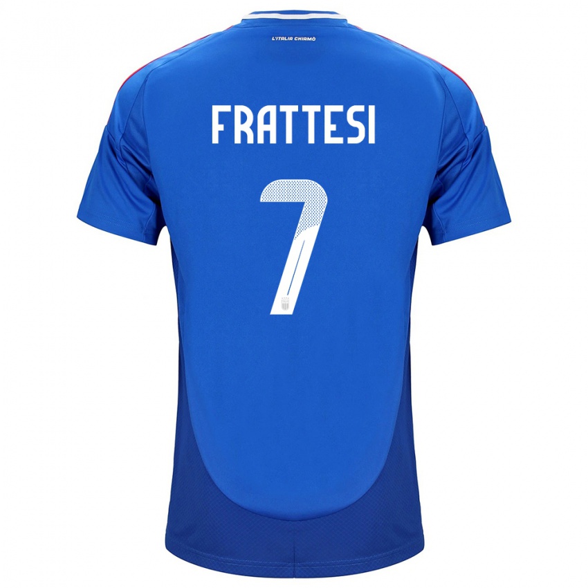 Hombre Camiseta Italia Davide Frattesi #7 Azul 1ª Equipación 24-26 La Camisa