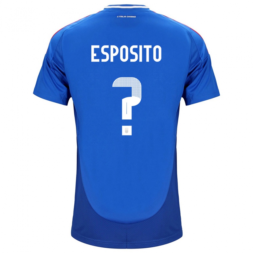 Hombre Camiseta Italia Francesco Pio Esposito #0 Azul 1ª Equipación 24-26 La Camisa
