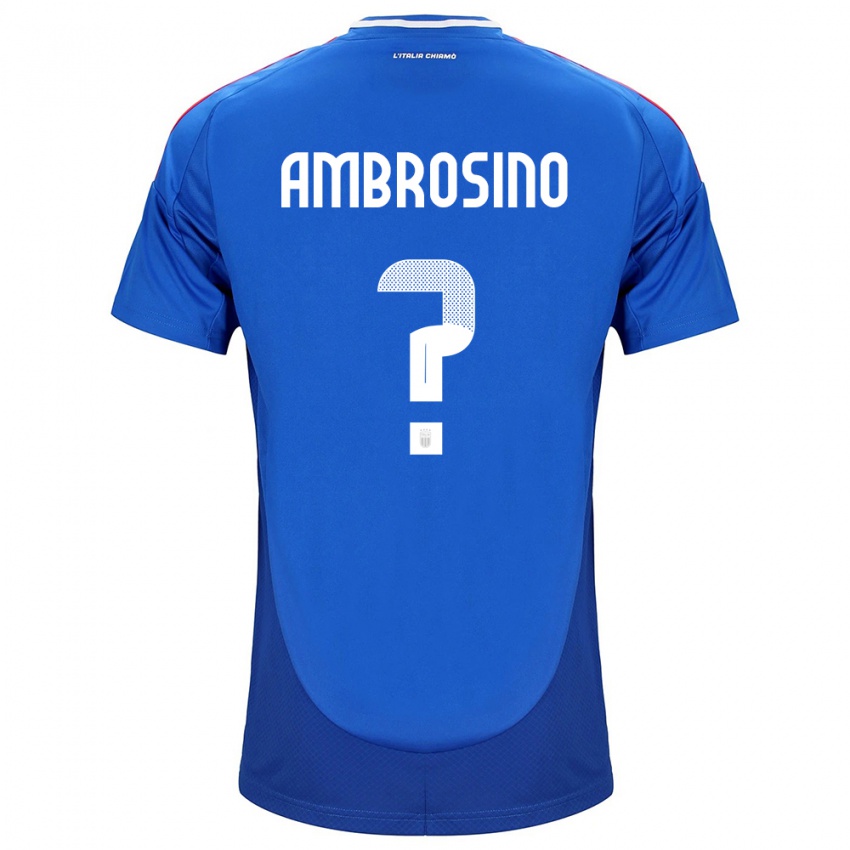 Hombre Camiseta Italia Giuseppe Ambrosino #0 Azul 1ª Equipación 24-26 La Camisa