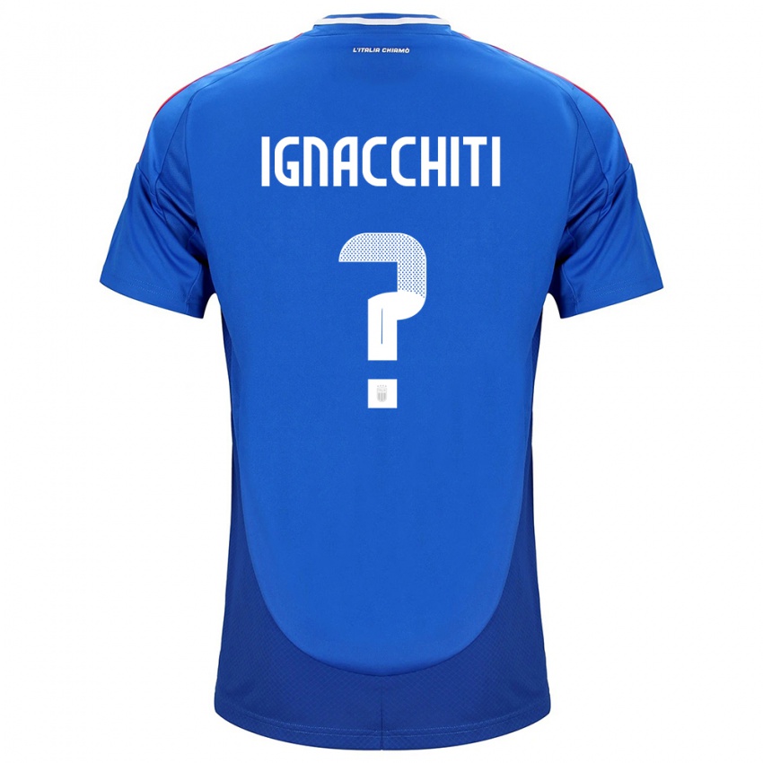 Hombre Camiseta Italia Lorenzo Ignacchiti #0 Azul 1ª Equipación 24-26 La Camisa