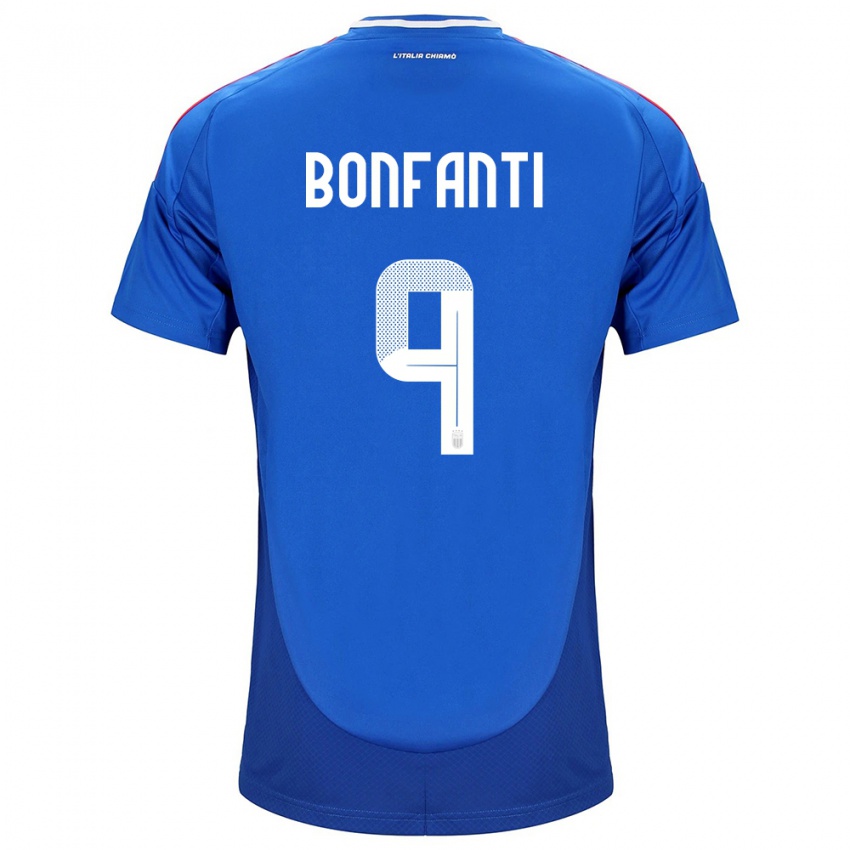 Hombre Camiseta Italia Nicholas Bonfanti #9 Azul 1ª Equipación 24-26 La Camisa