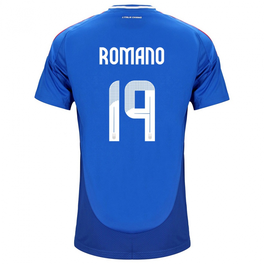 Hombre Camiseta Italia Marco Romano #19 Azul 1ª Equipación 24-26 La Camisa