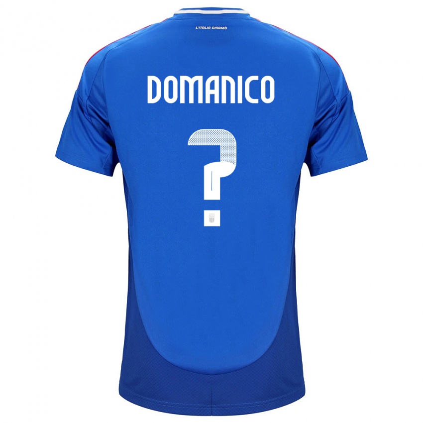 Hombre Camiseta Italia Saverio Domanico #0 Azul 1ª Equipación 24-26 La Camisa