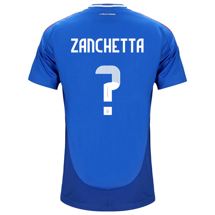 Hombre Camiseta Italia Mattia Zanchetta #0 Azul 1ª Equipación 24-26 La Camisa