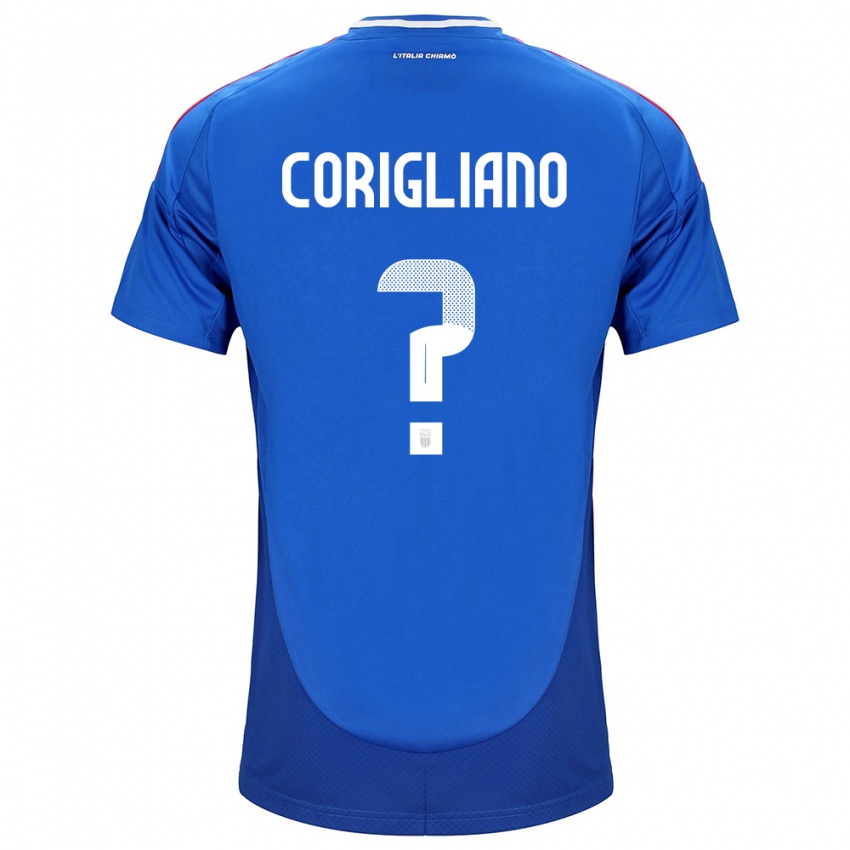 Hombre Camiseta Italia Thomas Corigliano #0 Azul 1ª Equipación 24-26 La Camisa