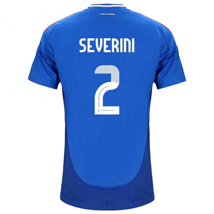 Hombre Camiseta Italia Emma Severini #2 Azul 1ª Equipación 24-26 La Camisa