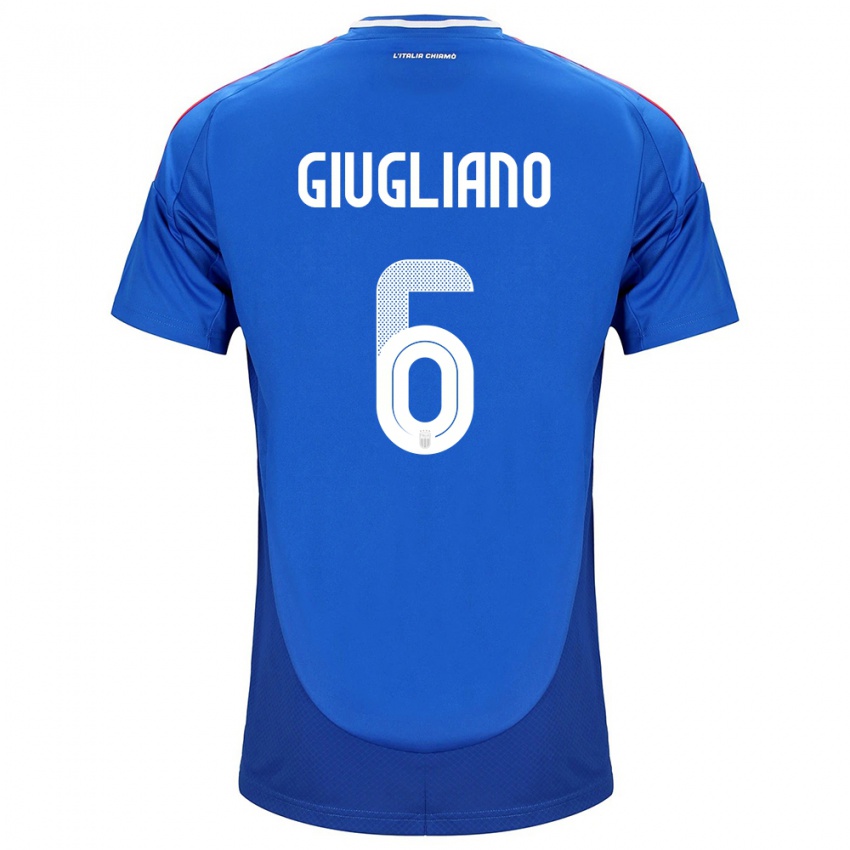 Hombre Camiseta Italia Manuela Giugliano #6 Azul 1ª Equipación 24-26 La Camisa