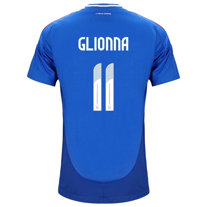 Hombre Camiseta Italia Benedetta Glionna #11 Azul 1ª Equipación 24-26 La Camisa
