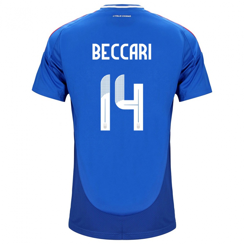 Hombre Camiseta Italia Chiara Beccari #14 Azul 1ª Equipación 24-26 La Camisa