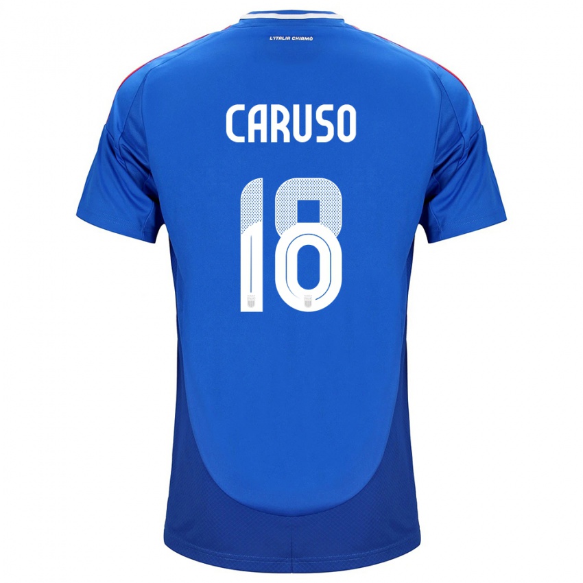 Hombre Camiseta Italia Arianna Caruso #18 Azul 1ª Equipación 24-26 La Camisa