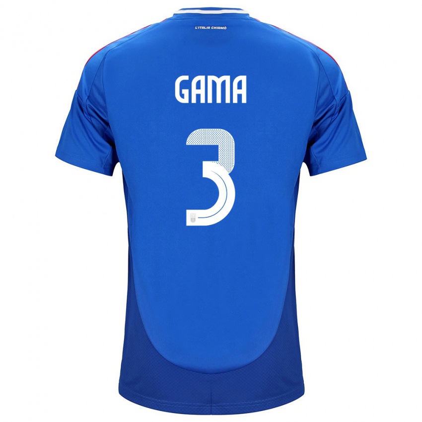 Hombre Camiseta Italia Sara Gama #3 Azul 1ª Equipación 24-26 La Camisa