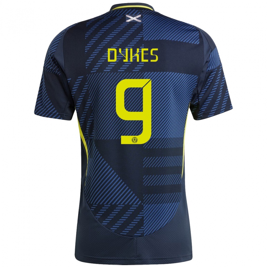 Hombre Camiseta Escocia Lyndon Dykes #9 Azul Oscuro 1ª Equipación 24-26 La Camisa