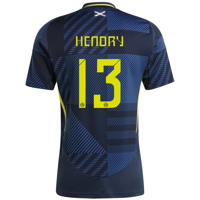 Hombre Camiseta Escocia Jack Hendry #13 Azul Oscuro 1ª Equipación 24-26 La Camisa