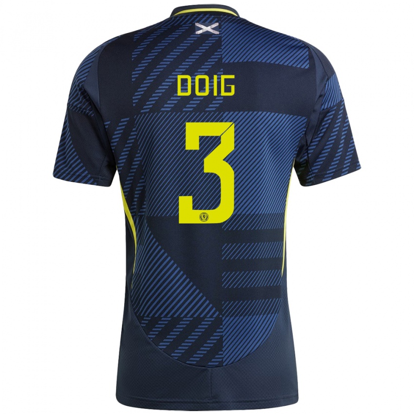 Hombre Camiseta Escocia Josh Doig #3 Azul Oscuro 1ª Equipación 24-26 La Camisa