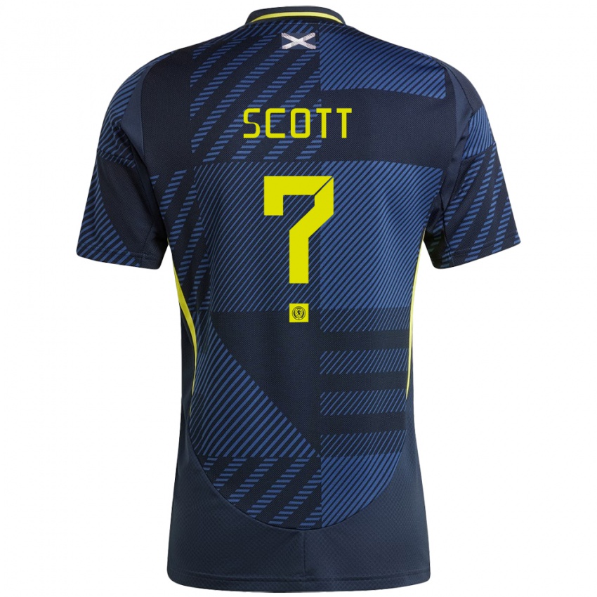 Hombre Camiseta Escocia Cameron Scott #0 Azul Oscuro 1ª Equipación 24-26 La Camisa