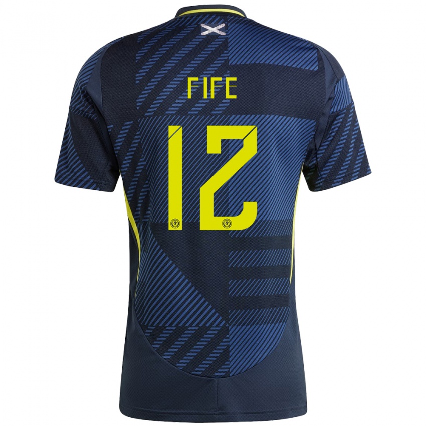 Hombre Camiseta Escocia Jenna Fife #12 Azul Oscuro 1ª Equipación 24-26 La Camisa