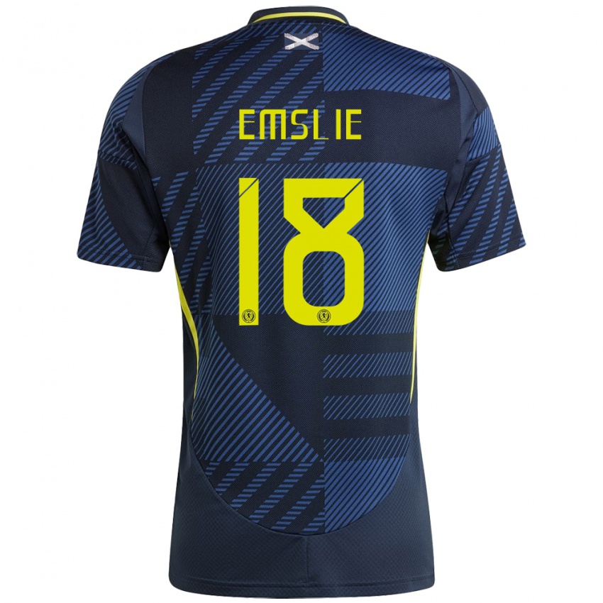 Hombre Camiseta Escocia Claire Emslie #18 Azul Oscuro 1ª Equipación 24-26 La Camisa