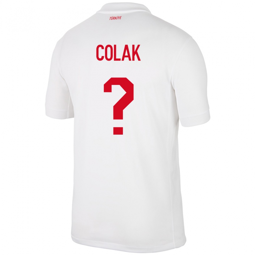 Hombre Camiseta Turquía Furkan Çolak #0 Blanco 1ª Equipación 24-26 La Camisa