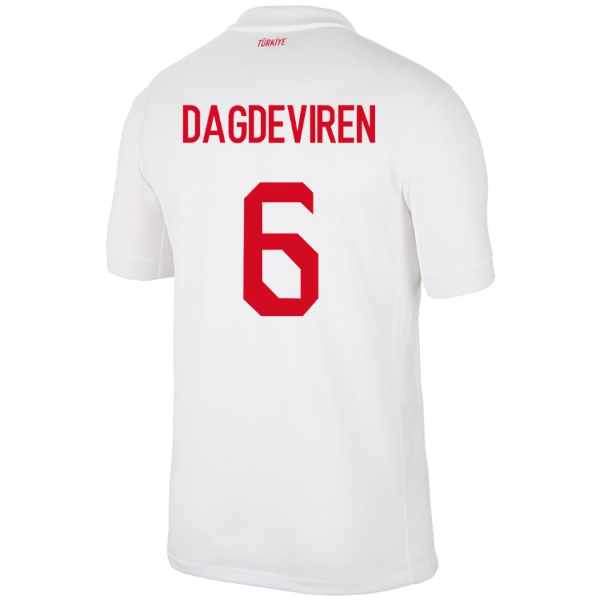 Hombre Camiseta Turquía Diren Dağdeviren #6 Blanco 1ª Equipación 24-26 La Camisa