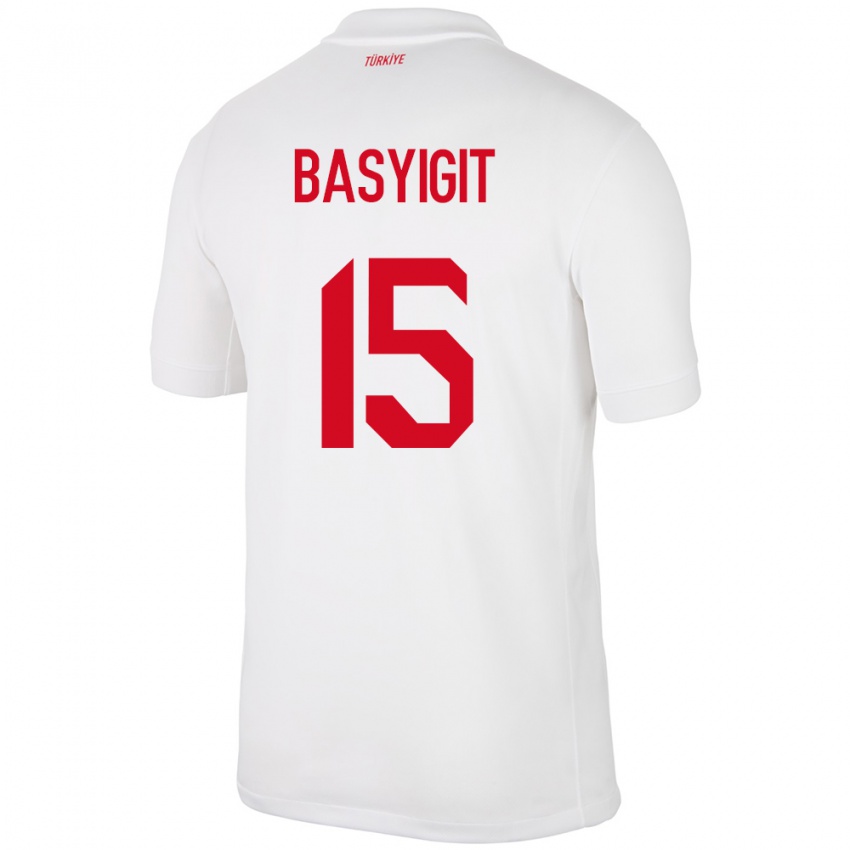 Hombre Camiseta Turquía Emirhan Başyiğit #15 Blanco 1ª Equipación 24-26 La Camisa
