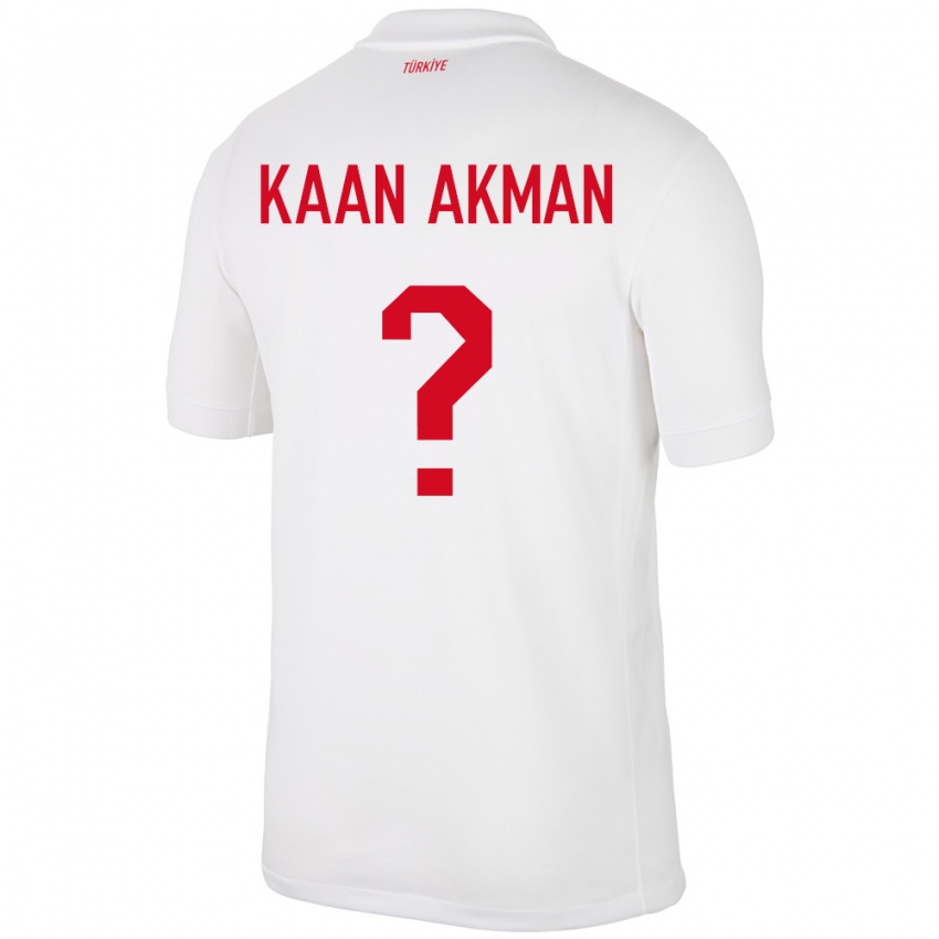 Hombre Camiseta Turquía Ege Kaan Akman #0 Blanco 1ª Equipación 24-26 La Camisa