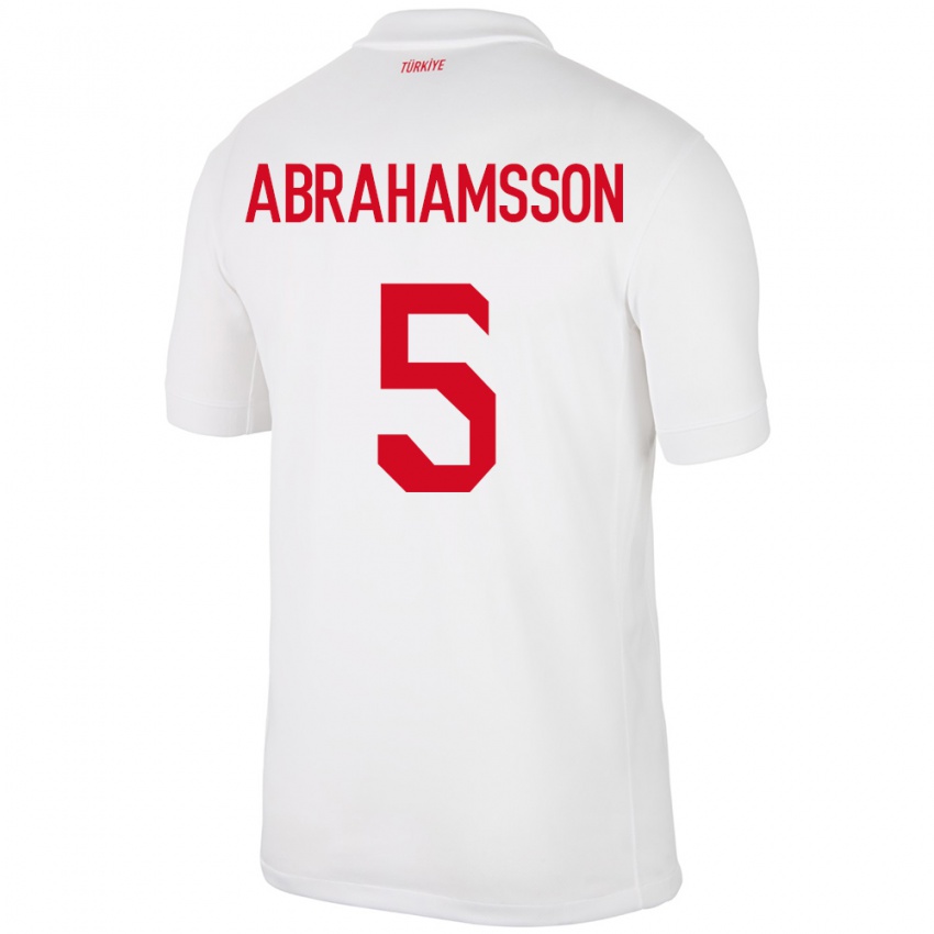 Hombre Camiseta Turquía Sejde Aylin Abrahamsson #5 Blanco 1ª Equipación 24-26 La Camisa