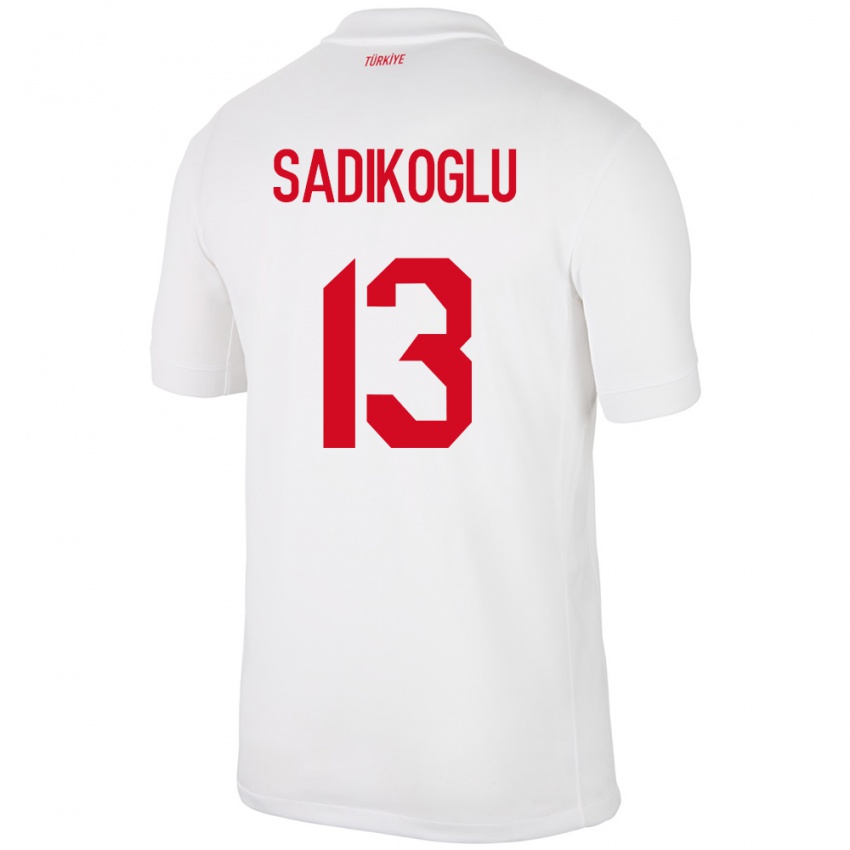 Hombre Camiseta Turquía Birgül Sadıkoğlu #13 Blanco 1ª Equipación 24-26 La Camisa