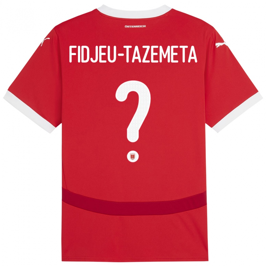 Hombre Camiseta Austria Thierry Fidjeu-Tazemeta #0 Rojo 1ª Equipación 24-26 La Camisa