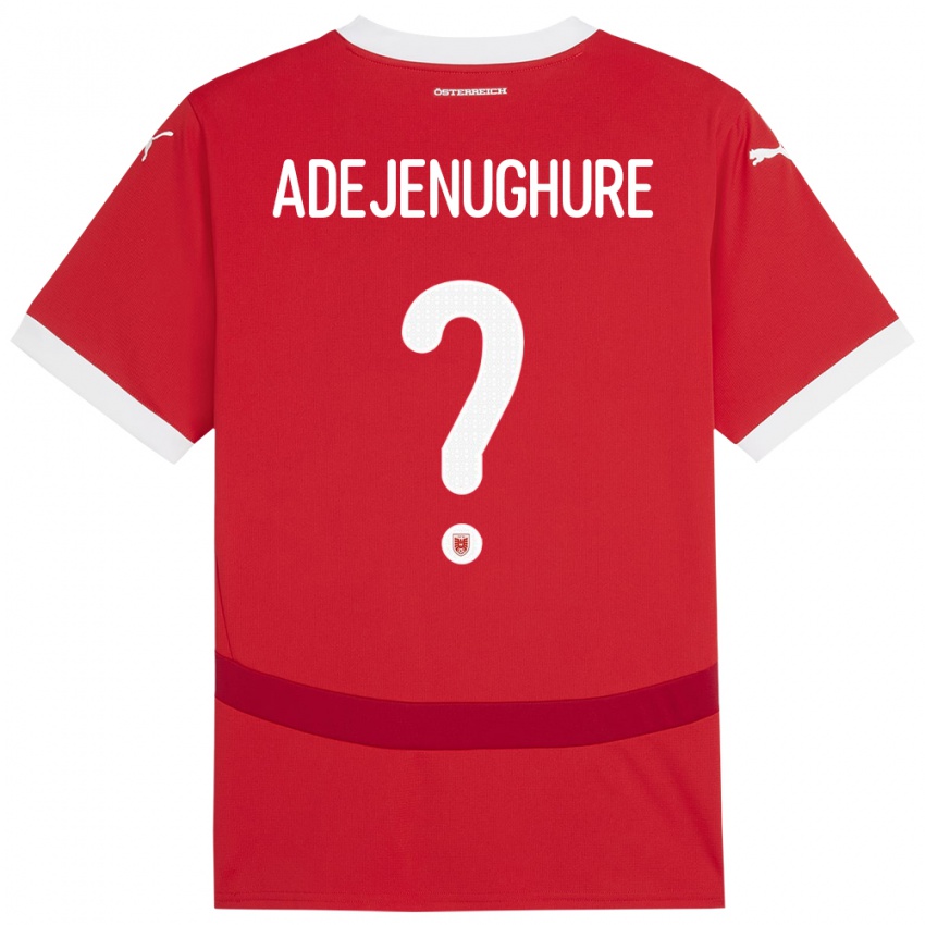 Hombre Camiseta Austria Oghenetejiri Adejenughure #0 Rojo 1ª Equipación 24-26 La Camisa