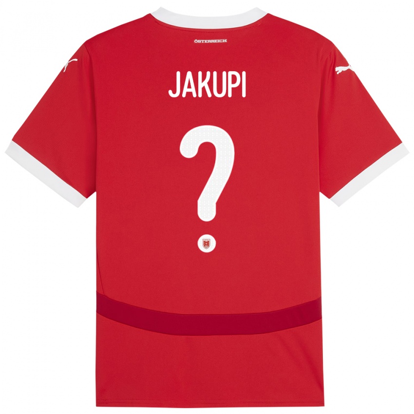 Hombre Camiseta Austria Edin Jakupi #0 Rojo 1ª Equipación 24-26 La Camisa