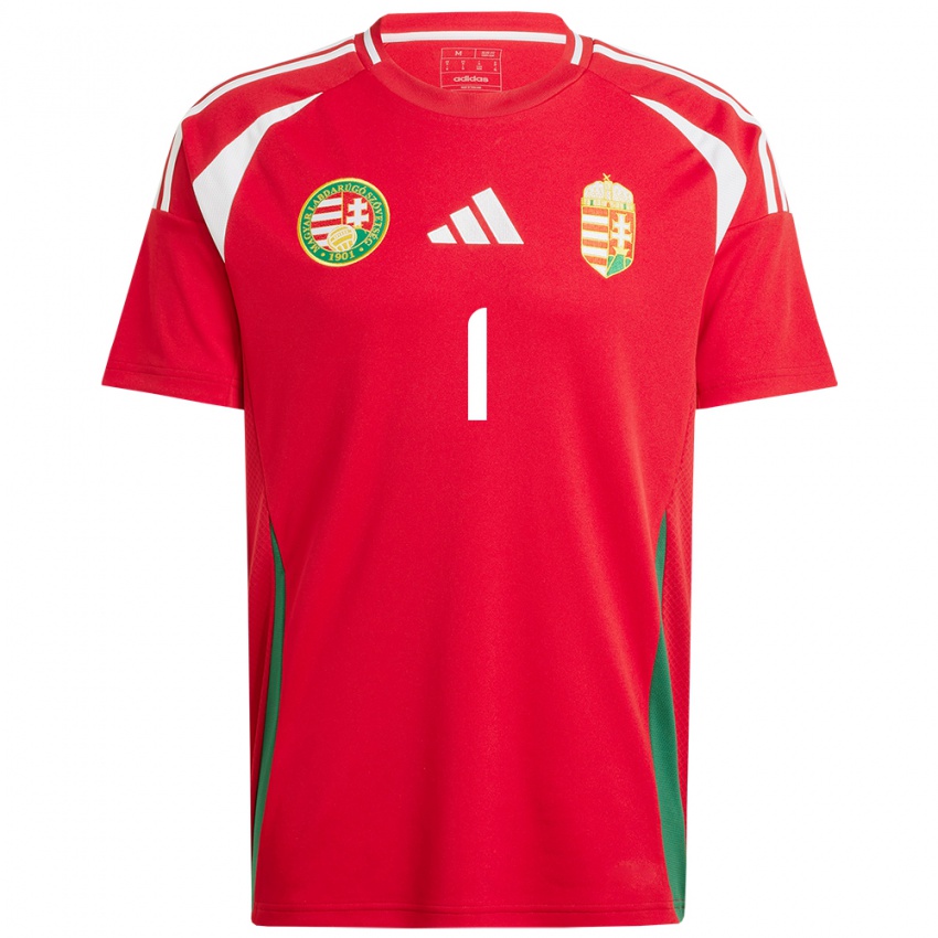 Hombre Camiseta Hungría Ármin Pécsi #1 Rojo 1ª Equipación 24-26 La Camisa