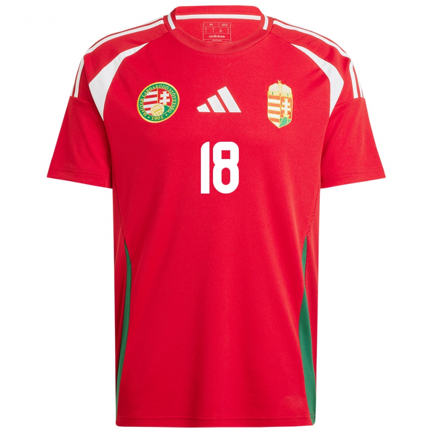 Hombre Camiseta Hungría Laura Kovács #18 Rojo 1ª Equipación 24-26 La Camisa