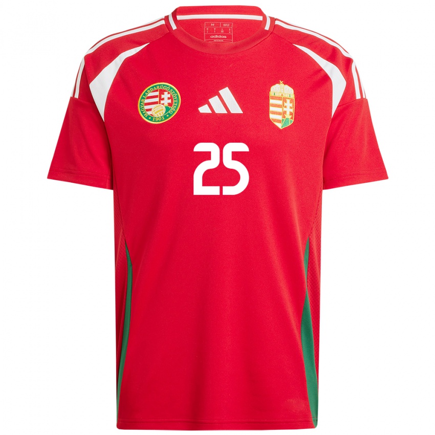 Hombre Camiseta Hungría Gábor Szalai #25 Rojo 1ª Equipación 24-26 La Camisa