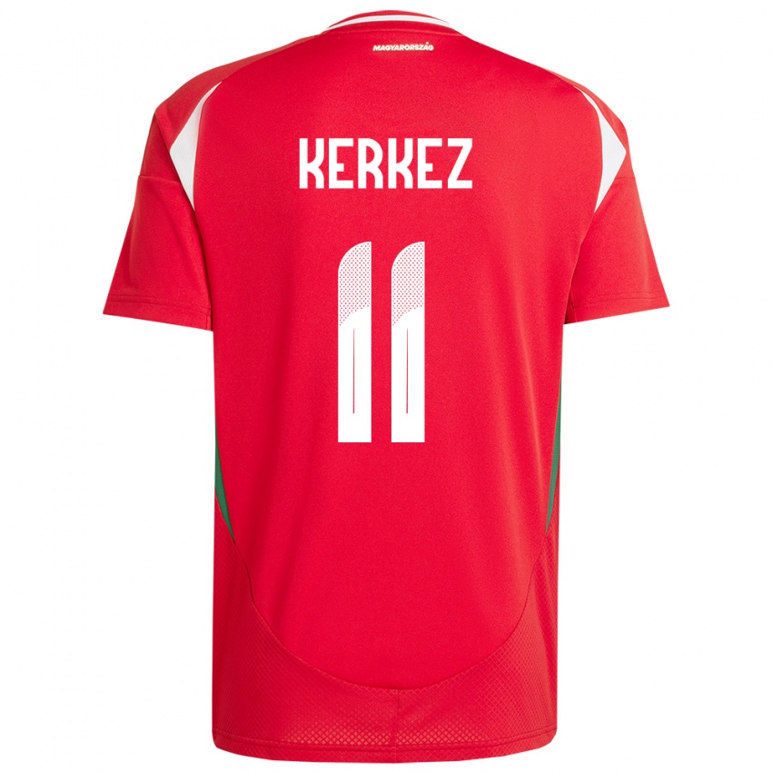 Hombre Camiseta Hungría Milos Kerkez #11 Rojo 1ª Equipación 24-26 La Camisa