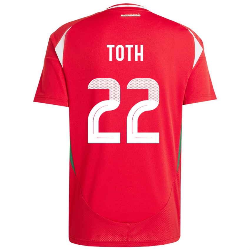 Hombre Camiseta Hungría Balázs Tóth #22 Rojo 1ª Equipación 24-26 La Camisa