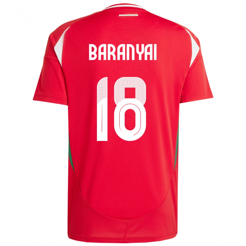 Hombre Camiseta Hungría Nimród Baranyai #18 Rojo 1ª Equipación 24-26 La Camisa