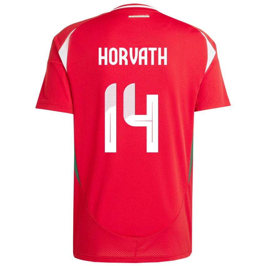 Hombre Camiseta Hungría Artúr Horváth #14 Rojo 1ª Equipación 24-26 La Camisa