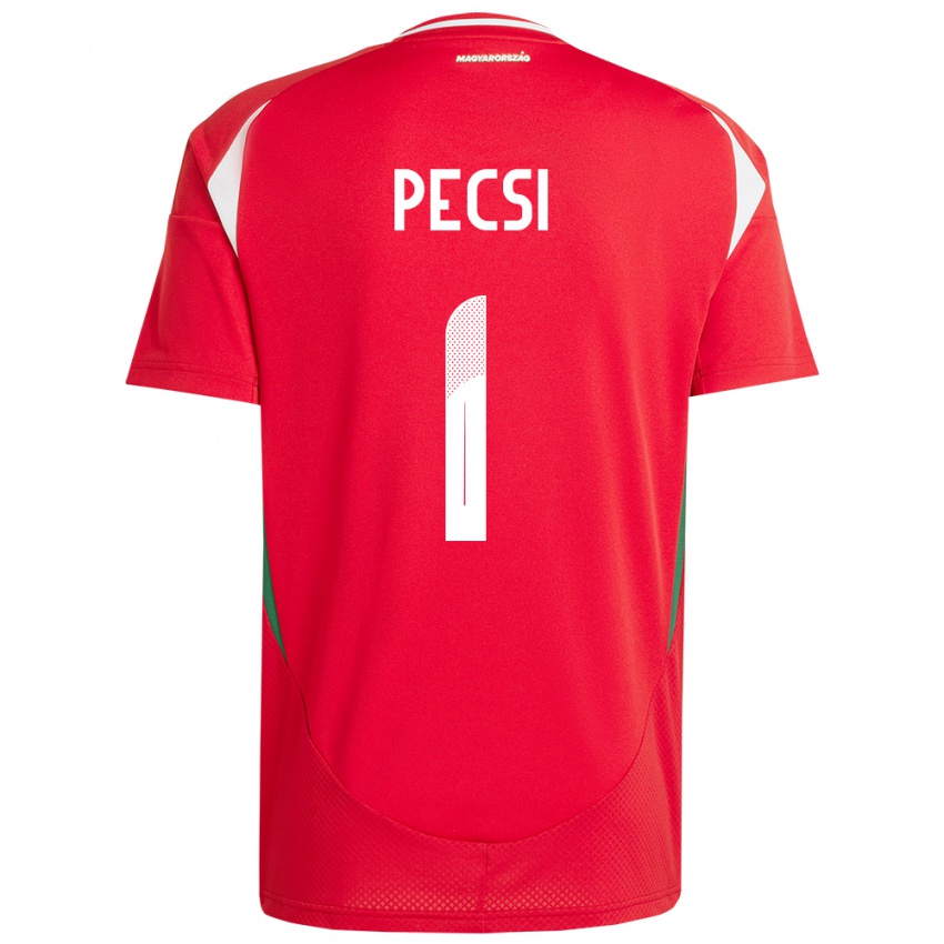 Hombre Camiseta Hungría Ármin Pécsi #1 Rojo 1ª Equipación 24-26 La Camisa